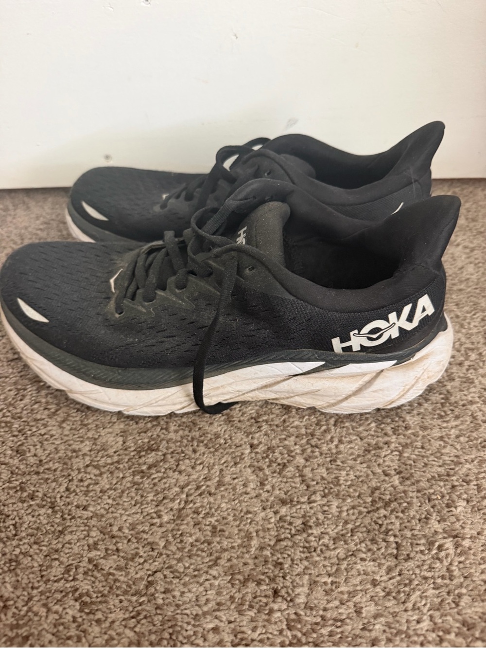 Hoka Women's Black and White Running Sneakers - Picture 3 of 5